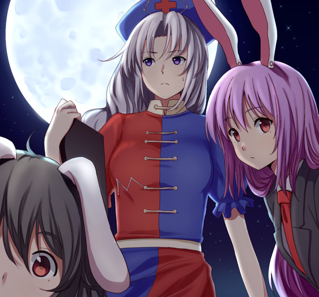 月明かりの三人 Sosona さんのイラスト ニコニコ静画 イラスト