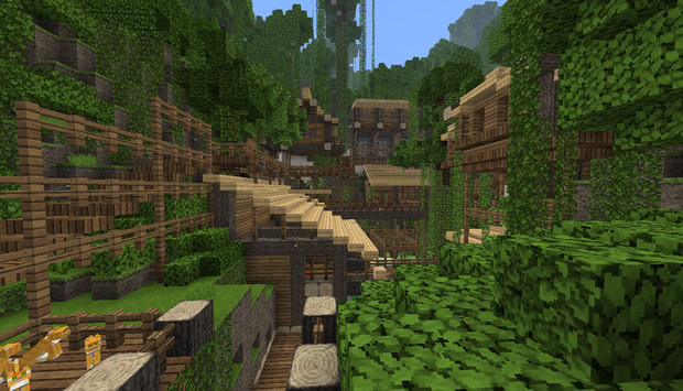 Minecraft ジャングルの小集落1 かぶトマト さんのイラスト ニコニコ静画 イラスト