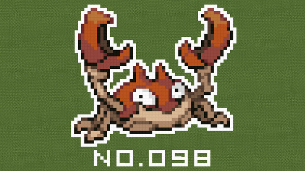 マイクラ ポケモン図鑑no 098 ドット絵 のむちょん さんのイラスト ニコニコ静画 イラスト