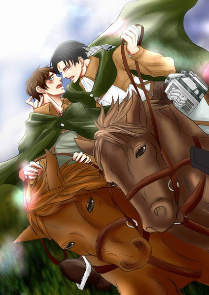 進撃の巨人 俺から二馬身以上離れるな リヴァエレ ニコニコ静画 イラスト