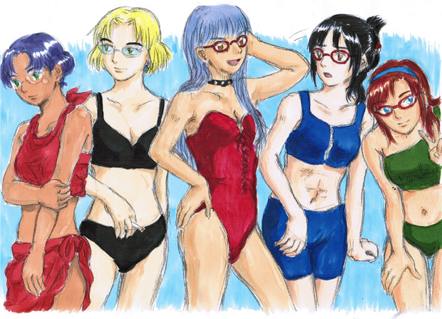 めがね水着女子 Baudroie さんのイラスト ニコニコ静画 イラスト