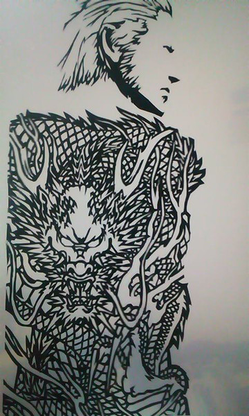 痛クリアファイル 龍が如く２パケ絵 龍司アップ 模写 ジェイソン高田 さんのイラスト ニコニコ静画 イラスト