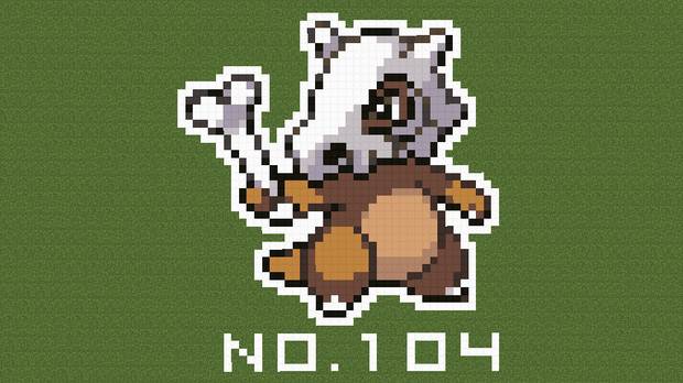 マイクラ ポケモン図鑑no 104 ドット絵 のむちょん さんのイラスト ニコニコ静画 イラスト