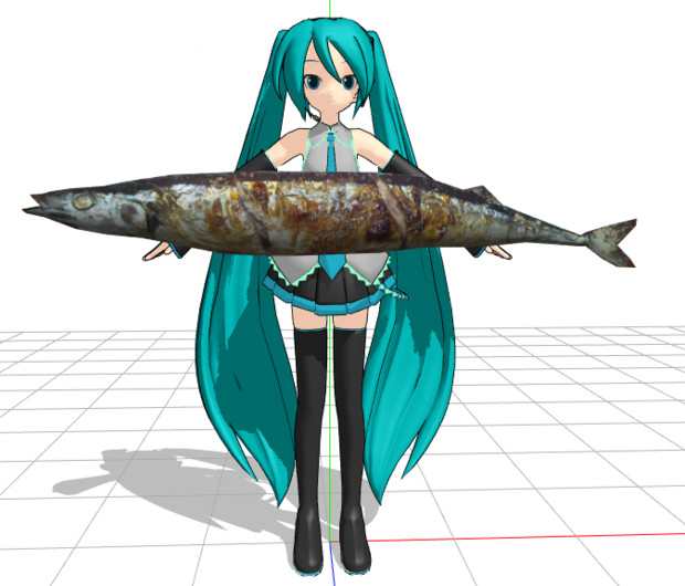 Mmdモデル配布あり 焼きサンマ もうすぐ季節だねぇ Hbk ペパクラp さんのイラスト ニコニコ静画 イラスト