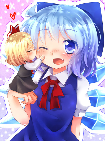 ちっこいルーミアとチルノ