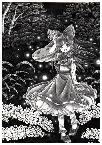 モノクロ霊夢 うずピ さんのイラスト ニコニコ静画 イラスト