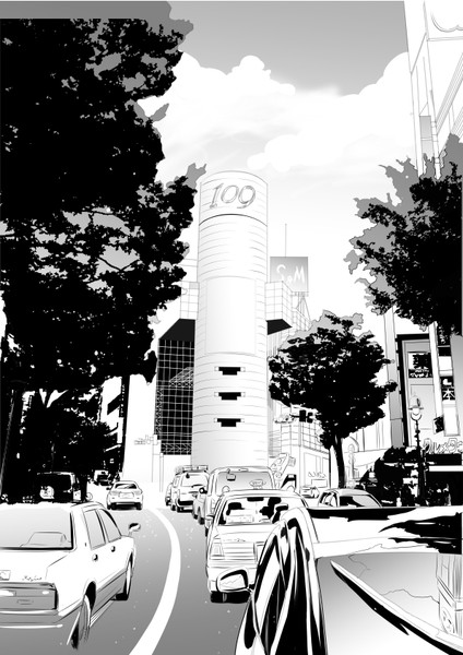 背景練習 渋谷１０９ 都尾琉 さんのイラスト ニコニコ静画 イラスト
