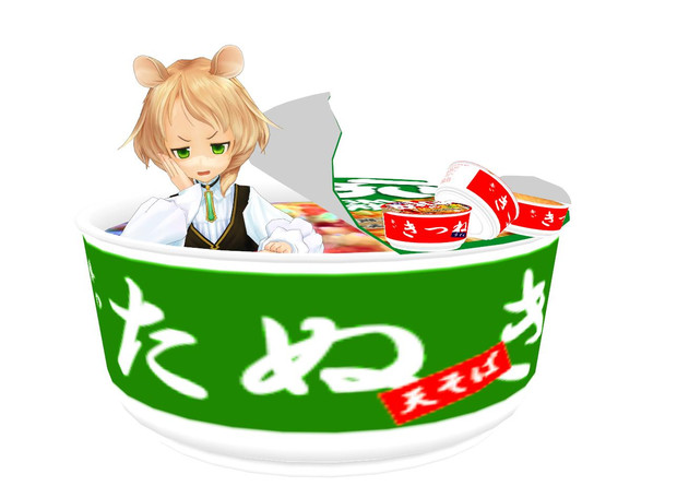 Mmd たぬきときつねっぽい食べ物 Giolum さんのイラスト ニコニコ静画 イラスト