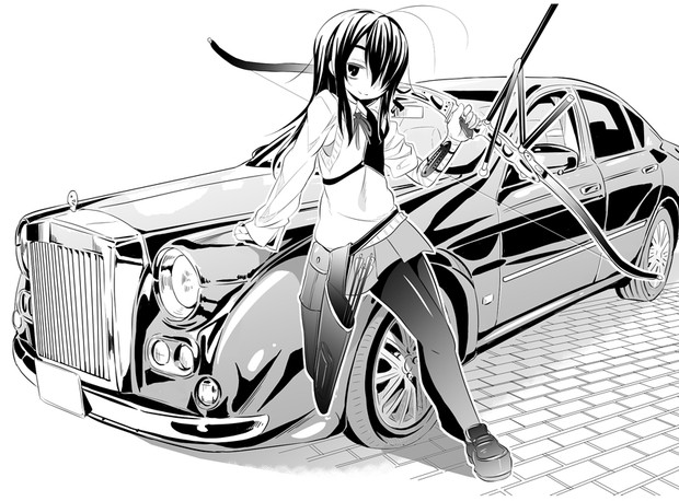 背景練習 車と女子高生 都尾琉 さんのイラスト ニコニコ静画