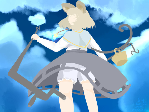 深夜の真剣お絵描き そっと後ろを振り向き 1分一本勝負 星ト芥 さんのイラスト ニコニコ静画 イラスト