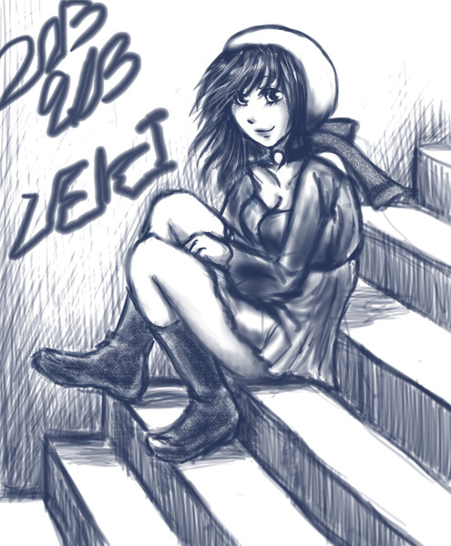 階段に座ってる女の子 暦 Leki さんのイラスト ニコニコ静画 イラスト
