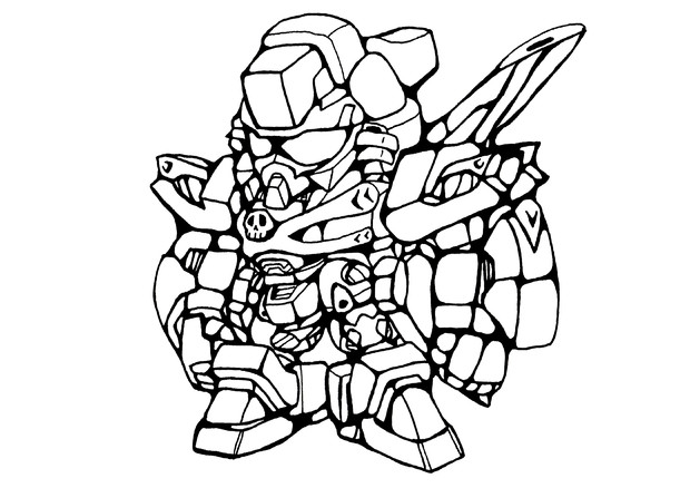 【SD】　EMS TC-02　ファントムガンダム　線画