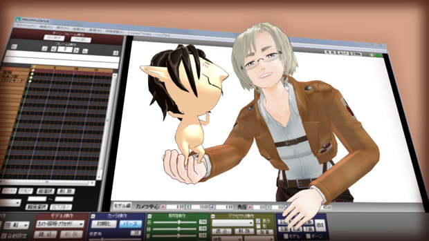 進撃のmmd リコさんとチビエレンゲくんが可愛かったので 春依 さんのイラスト ニコニコ静画 イラスト