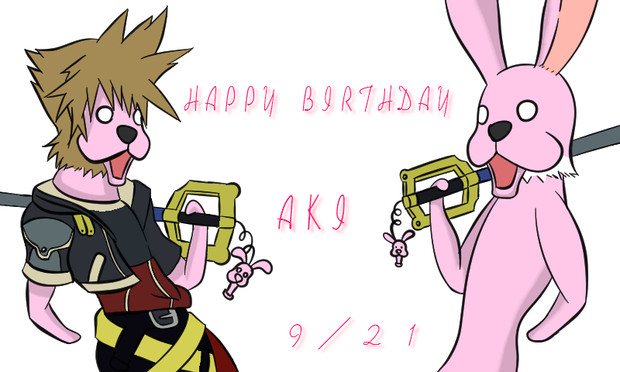 Happy Birthday アキさん 歌歌兎 キングダムハーツver やましぃ さんのイラスト ニコニコ静画 イラスト