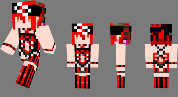 Minecraft 赤のリピカのスキン作ってみた 蒼 さんのイラスト ニコニコ静画 イラスト