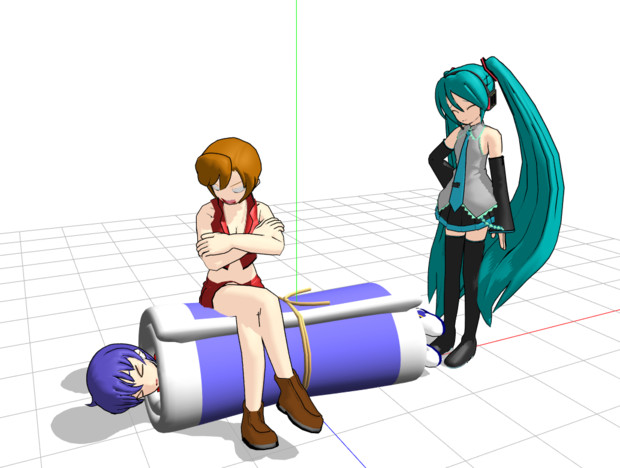 Mmdモデル配布あり 簀巻き布団 吊るされたり流されたり外に放り出されたり Hbk ペパクラp さんのイラスト ニコニコ静画 イラスト