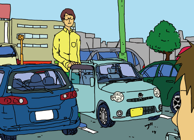 軽自動車からものすごくでっかいおっさんが出てきた キノテリヨ さんのイラスト ニコニコ静画 イラスト