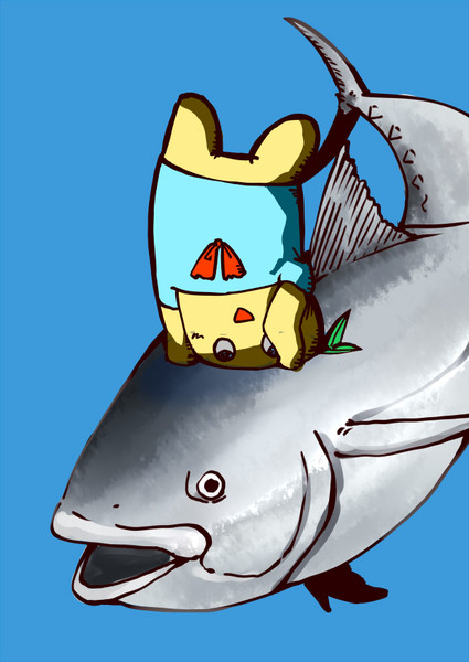 生放送作品 マグロに江頭のポーズで捕まるふなっしー Atois さんのイラスト ニコニコ静画 イラスト