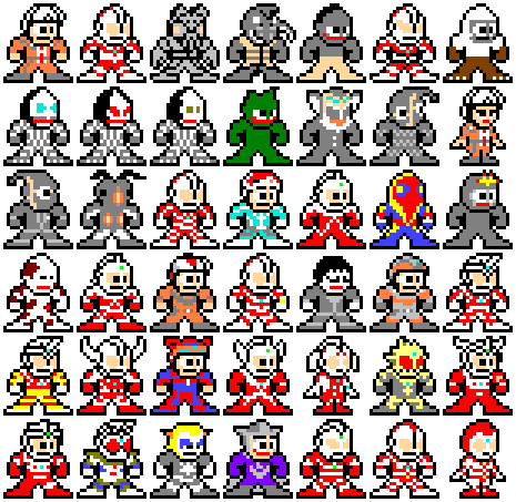 ロックマンのドット絵で昭和ウルトラマン