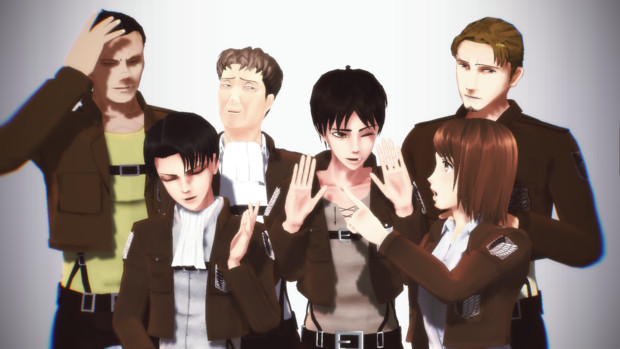進撃のmmd うそつきリヴァイ班ラスト 切な顔p さんのイラスト ニコニコ静画 イラスト