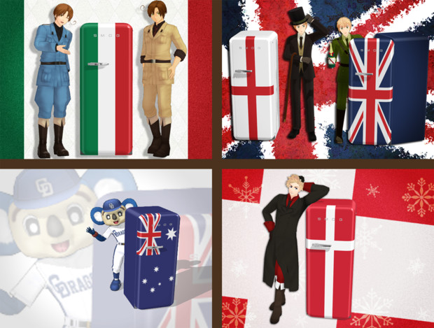 国旗柄の冷蔵庫 Ver2 00 配布中 円グラフ さんのイラスト ニコニコ静画 イラスト
