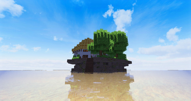 Minecraft 海に浮かぶ小さな島 Shion 海音 さんのイラスト ニコニコ静画 イラスト