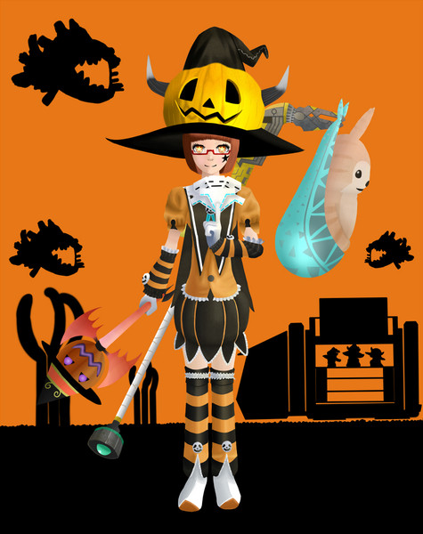 Pso2 自キャラ ハロウィン仕様 茶ップリン さんのイラスト ニコニコ静画 イラスト