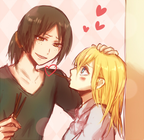ユミルとクリスタでポッキーの日 ゆづね さんのイラスト ニコニコ静画 イラスト