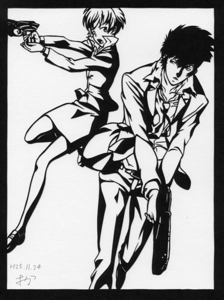 【切り絵】狡嚙慎也＆常守朱／PSYCHO-PASS