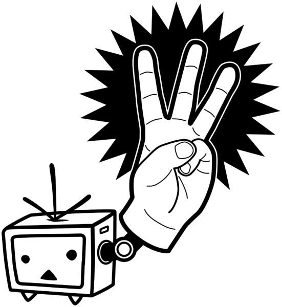 ニコニコ超会議３ロゴ案 テレビちゃんが指で３ ももも さんのイラスト ニコニコ静画 イラスト