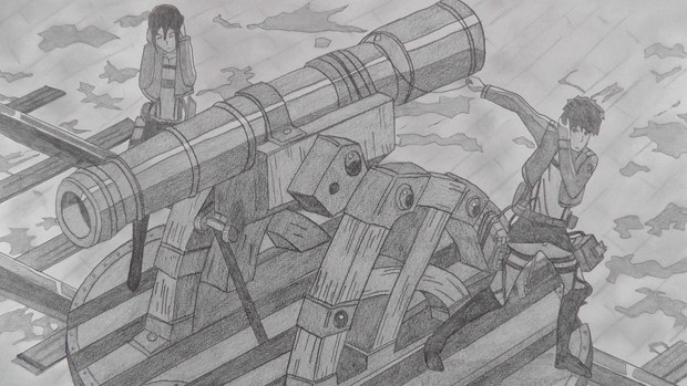 シャーペンgif 進撃の巨人op 大砲後半 Animesekai1984 さんのイラスト ニコニコ静画 イラスト