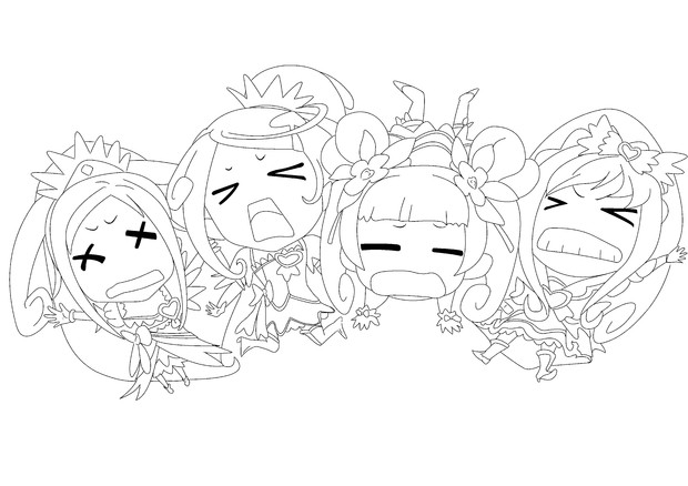 ドキドキ プリキュア４４話扇子塗り絵 Pritynasnoto さんのイラスト ニコニコ静画 イラスト