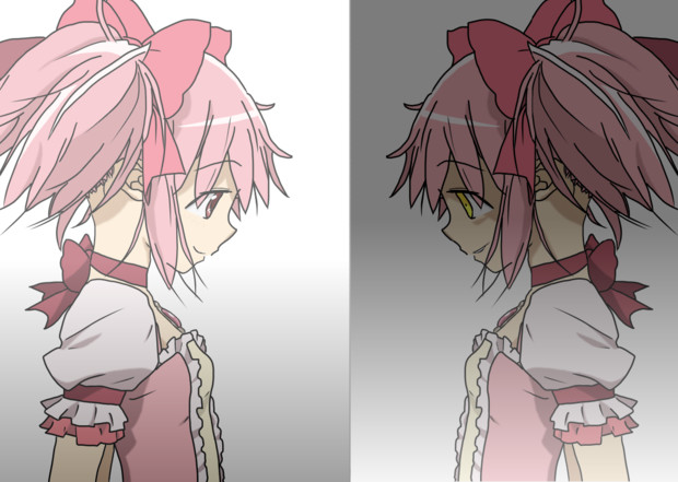 鹿目まどか 光と影 モンプチ さんのイラスト ニコニコ静画 イラスト