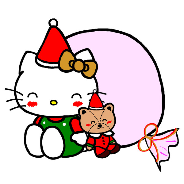 サンタキティとタイニーチャム にっこり笑顔 せりる さんのイラスト ニコニコ静画 イラスト