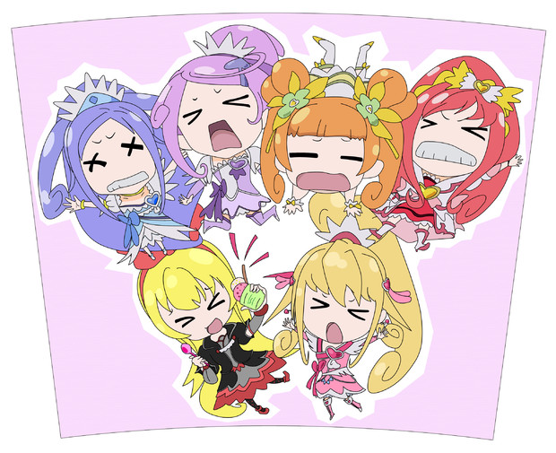 ドキドキ プリキュア44話扇子絵 マナレジクリアタンブラー用台紙 Pritynasnoto さんのイラスト ニコニコ静画 イラスト