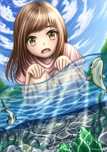 水面をのぞく少女 Tetsuo Niconico さんのイラスト ニコニコ静画 イラスト
