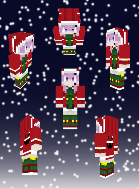 Minecraft 結月ゆかりクリスマスカラー 野良牛 バファムート さんのイラスト ニコニコ静画 イラスト