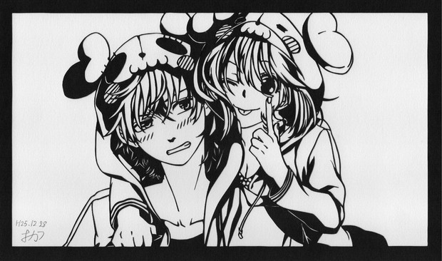 切り絵 テレカクシ思春期 Honeyworks おかつ さんのイラスト ニコニコ静画 イラスト