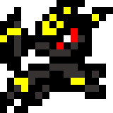 ポケモンのブラッキーをドット絵で描いてみた マイラ さんのイラスト ニコニコ静画 イラスト