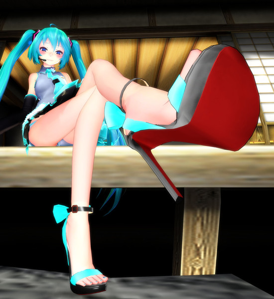 【MMDアクセサリ配布】Tda式ミクさんにハイヒールを履いていただきました