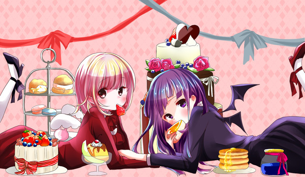 七海と罪木とお菓子とピンク / 夢野 さんのイラスト - ニコニコ