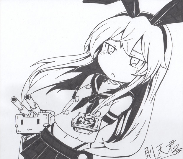 モノクロ島風ちゃん 則天君 二日目ユ 29ｂ さんのイラスト ニコニコ静画 イラスト