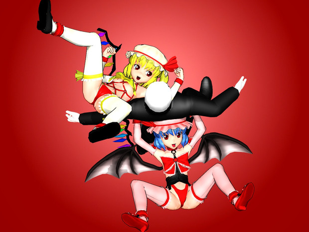 東方mmd スカーレット姉妹式デンジャラスジャッキー再現 夢の東方タッグ編 Moto さんのイラスト ニコニコ静画 イラスト