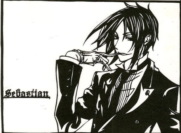切り絵 黒執事 Sebastian 肩凝り末期 さんのイラスト ニコニコ静画 イラスト