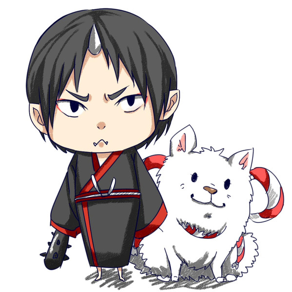 鬼灯様とシロ ニコニコ静画 イラスト