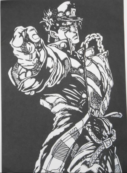 Amazon.co.jp: ジョジョの奇妙な冒険 空条承太郎 3部 切り絵 - 絵画