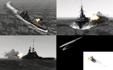 MMD用軍艦演出キット（航跡・艦首波・マズルフラッシュモデル）