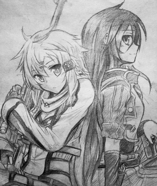 シノンとキリト まっさお 活動ほぼ停止 さんのイラスト ニコニコ静画 イラスト