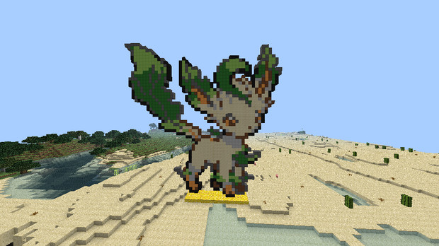 マイクラポケモンドット絵5 リーフィア Alicia さんのイラスト ニコニコ静画 イラスト