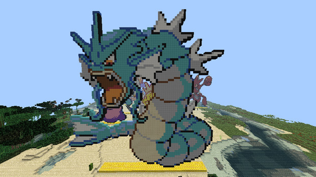 マイクラポケモンドット絵16 ギャラドス Alicia さんのイラスト ニコニコ静画 イラスト
